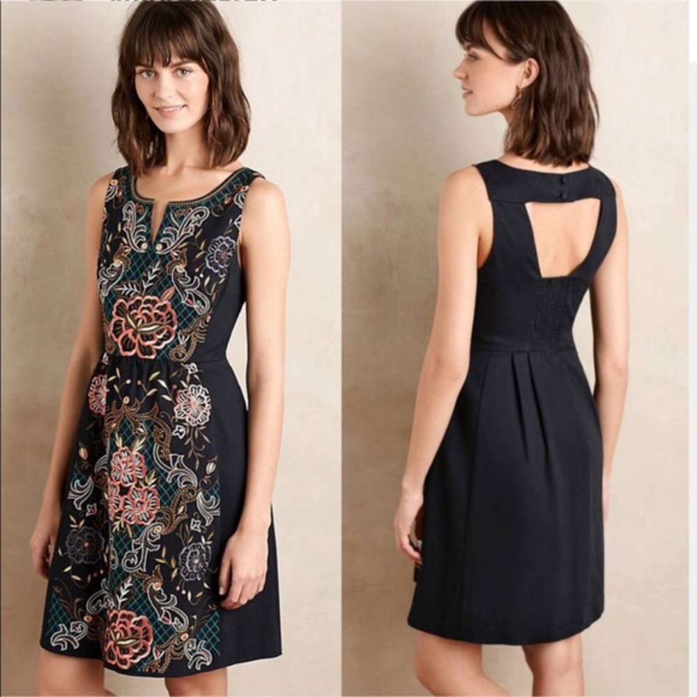 Anthropologie embroidered Moulinette Soeurs dress